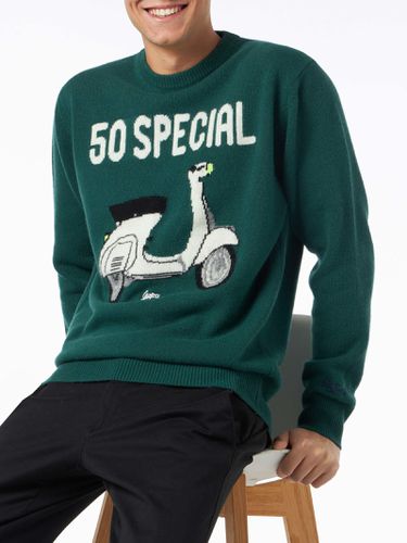 Man Crewneck Sweater With Vespa Jacquard Vespa Special Edition - MC2 Saint Barth - Modalova