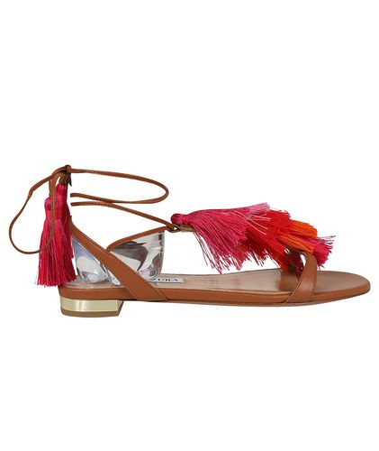 Aquazzura Capri Tassel Sandal Flat - Aquazzura - Modalova