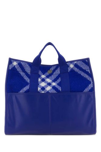Embroidered Fabric Shopping Bag - Burberry - Modalova