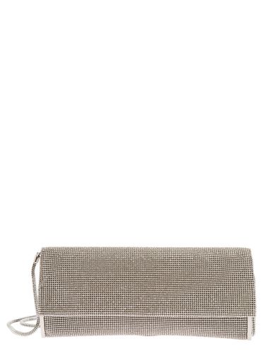 Kate Silver Clutch With All-over Rhinestone In Mesh Woman - Benedetta Bruzziches - Modalova