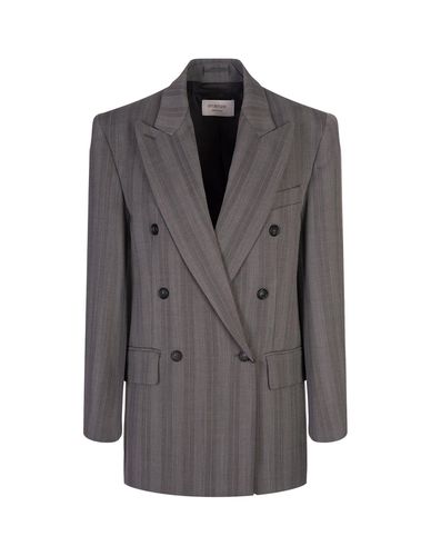 Striped Double-breasted Long-sleeved Jacket - SportMax - Modalova