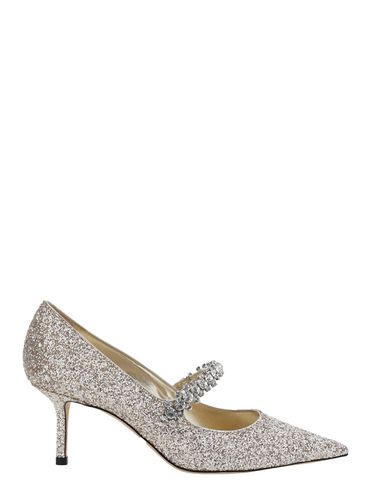 Bing Rhinestoned Pumps With Crystal Embellished Band In Tech Fabric Woman - Jimmy Choo - Modalova