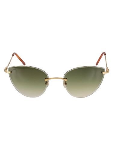 Metal Temple Cat Eye Lens Sunglasses - Cartier Eyewear - Modalova