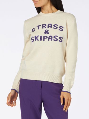 Woman Crewneck Sweater With Strass & Skipass Rhinestone Print - MC2 Saint Barth - Modalova