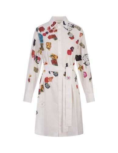 Short Shirt Dress With Floral Print - Marni - Modalova