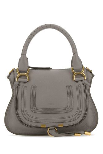 Grey Leather Small Marcie Handbag - Chloé - Modalova