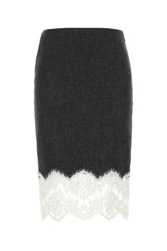 Charcoal Stretch Viscose Blend Skirt - Blumarine - Modalova