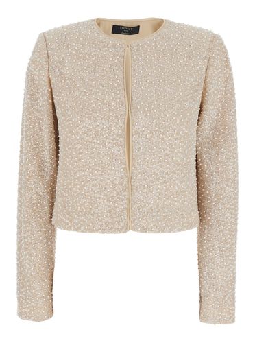 Sequin Jacket With All-over Fau-pearl Embellishments In Tech Fabric Woman - TwinSet - Modalova