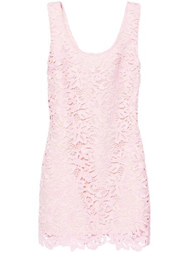 Pink Floral Lace Mini Dress - self-portrait - Modalova