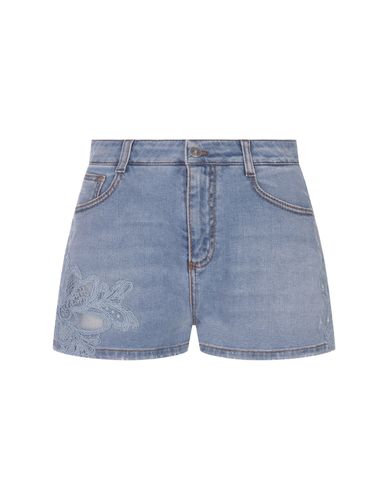 Denim Shorts With Lace - Ermanno Scervino - Modalova