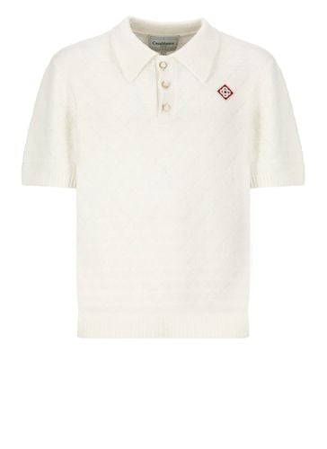 White Cotton Blend Polo Shirt - Casablanca - Modalova