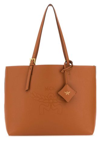 Caramel Leather Medium Himmel Shopping Bag - MCM - Modalova