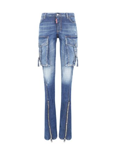 Indigo Blue Stretch-cotton Denim Jeans - Dsquared2 - Modalova