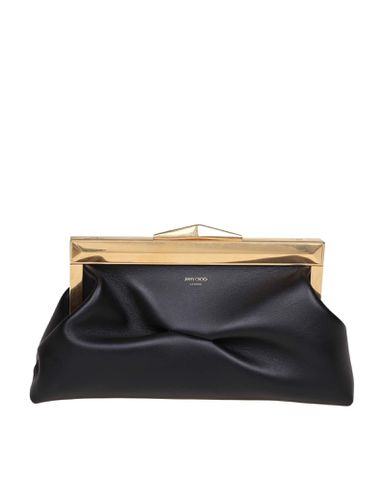 Aqk Frame Clutch Bag In Soft Black Leather - Jimmy Choo - Modalova