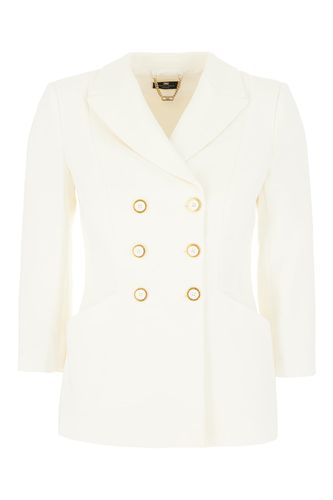 White Stretch Viscose Blazer - Elisabetta Franchi - Modalova