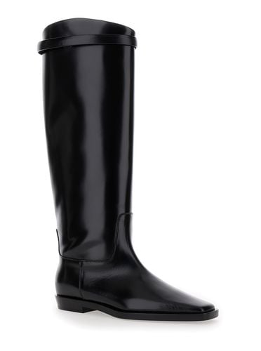 The Riding Boot Knee-high Boots With Embossed Logo In Leather Woman - Totême - Modalova