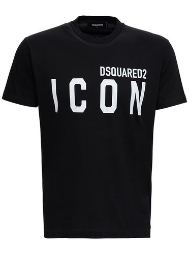 Icon Cotton T-shirt With Logo Print - Dsquared2 - Modalova