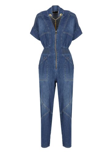 Long Denim Jumpsuit - Elisabetta Franchi - Modalova