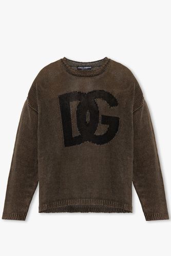 Linen Oversize Sweater - Dolce & Gabbana - Modalova