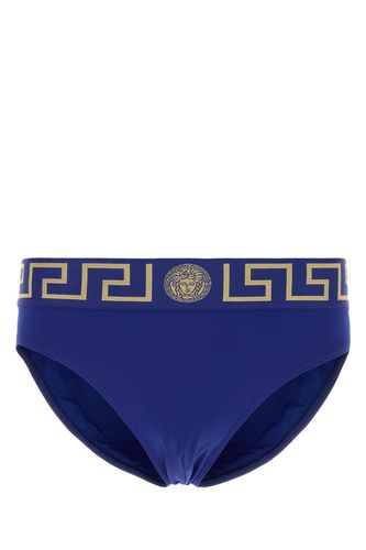 Electric Blue Stretch Nylon Swimming Brief - Versace - Modalova