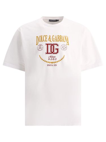 Dg Logo Printed Interlock T-shirt - Dolce & Gabbana - Modalova