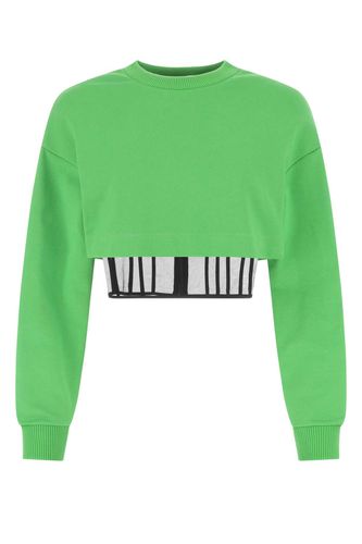 Grass Green Cotton Sweatshirt - Alexander McQueen - Modalova