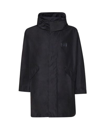 Logo Patch Hooded Coat - Dolce & Gabbana - Modalova