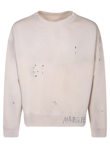 Logo Ecru Sweatshirt - Maison Margiela - Modalova