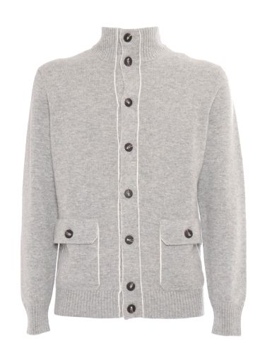 Knitted Jacket With Buttons And Pockets - Kangra - Modalova