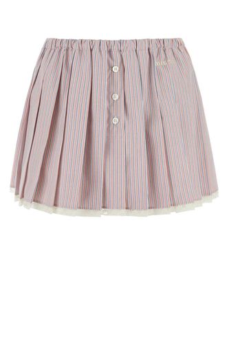 Embroidered Poplin Mini Skirt - Miu Miu - Modalova