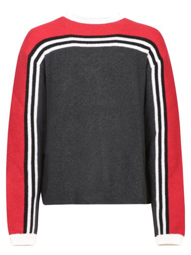 MSGM Grey And Red Sweater - MSGM - Modalova