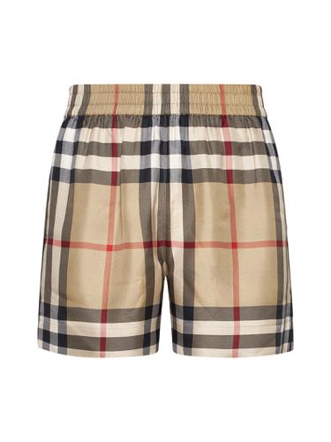 Multicolor Bermuda Shorts With Vintage Check Motif In Stretch Cotton Woman - Burberry - Modalova