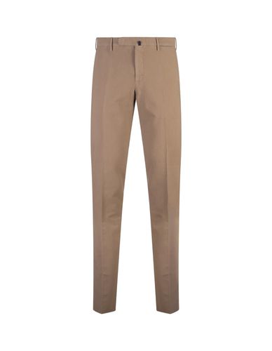 Slim Fit Trousers In Beige Certified Doeskin - Incotex - Modalova