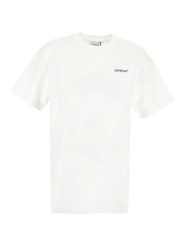 Embroidered Diagonal Tab Casual T-shirt - Off-White - Modalova