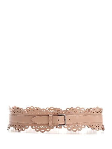 Alaia Sand Perforated Leather Belt - Alaia - Modalova