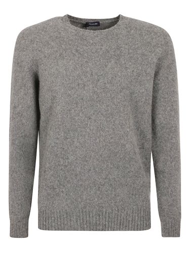 Rib Trim Plain Crewneck Sweater - Drumohr - Modalova