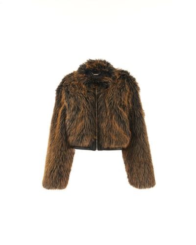 John Richmond Zip-up Fur Coat - John Richmond - Modalova