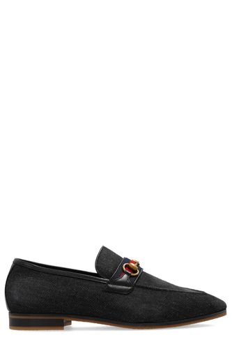Horsebit Detailed Denim Loafers - Gucci - Modalova