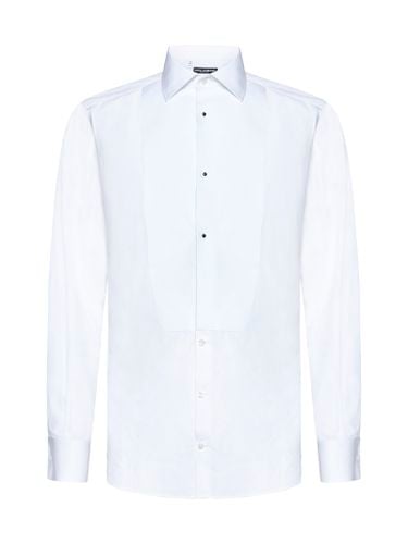 Cotton Shirt With Frontal Plastron - Dolce & Gabbana - Modalova