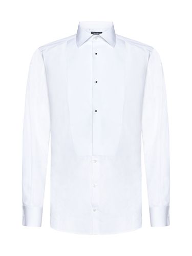 Cotton Shirt With Frontal Plastron - Dolce & Gabbana - Modalova