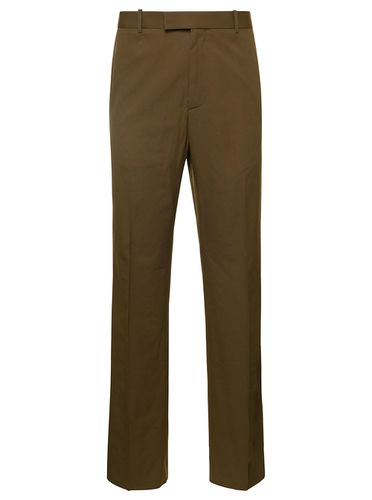 Green Slim Pants With Concealed Fastening In Cotton Blend Man - Bottega Veneta - Modalova