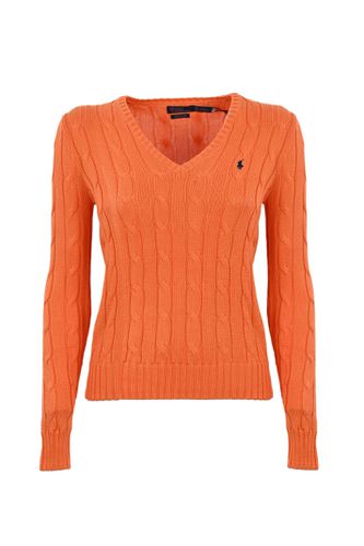 Cable Knit Sweater With V-neck - Polo Ralph Lauren - Modalova