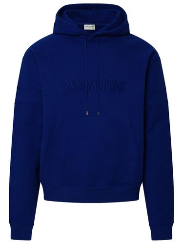 Blue Cotton Sweatshirt - Saint Laurent - Modalova