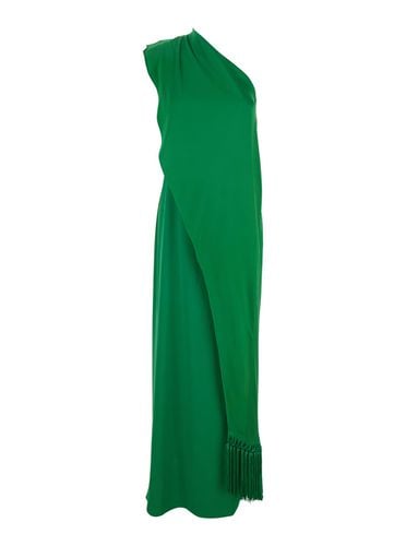 Berenson One-shoulder Long Dress With Scarf Detail In Viscose Stretch Blend Woman - Taller Marmo - Modalova