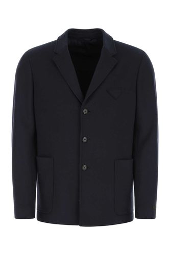 Navy Blue Cashmere And Wool Blend Blazer - Prada - Modalova