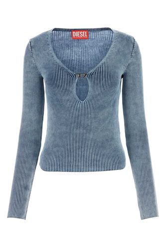 Light Blue Stretch Cotton Blend Sweater - Diesel - Modalova