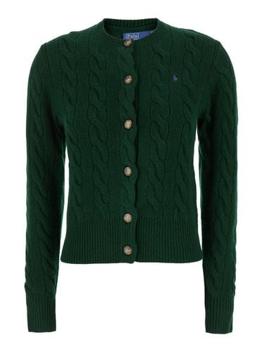 Pony Embroidered Cable-knit Cardigan - Polo Ralph Lauren - Modalova