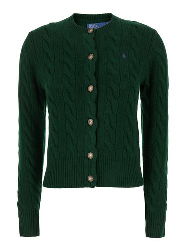 Pony Embroidered Cable-knit Cardigan - Polo Ralph Lauren - Modalova