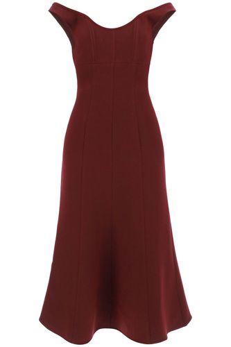 Wool Silk Off-the-shoulder Midi Dress - Roland Mouret - Modalova