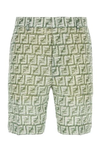 Fendi Printed Linen Bermuda Shorts - Fendi - Modalova